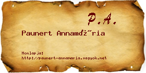 Paunert Annamária névjegykártya